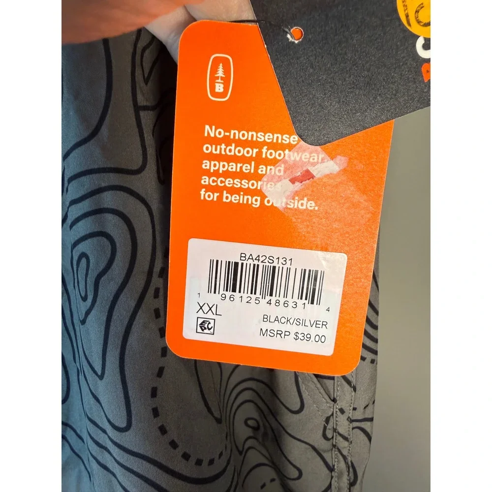 Bass Outdoor Shorts XXL Topo Map Print Gray‎ Hiking Trail 7